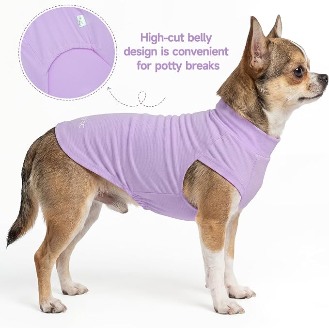 XPUDAC 2 Pack Sun Protection Dog Shirts, Quick Dry Breathable Dog T-Shirt Stretchy Lightweight Sleeveless Pet Summer Clothes for Small Dogs Sensitive Skin Soft Pet Tank Top Vest Girl,S