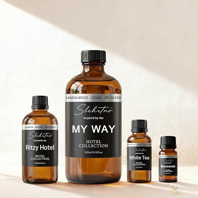 Hotel Diffuser Oil Gift Set–Luxury Hotel Inspired Fragrance Oils for Diffusers, Premium Aromatherapy Home Fragrance, Long Lasting Scent for Bedroom, Spa & Office (4.0 Fl Oz (6 x 0.68 Fl Oz))