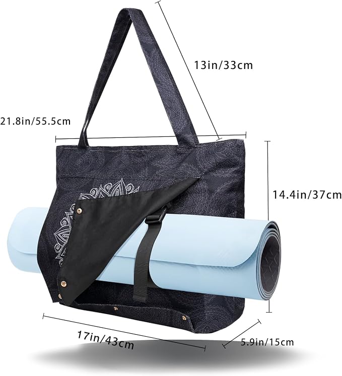 Yoga Mat Bag Yoga Bags and Carriers Fits All Your Stuff Yoga Tote Bag with Zipper Pocket Yoga Mat Carrier Pilates Bag Take in Out Mat Easily
