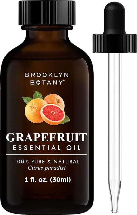 Brooklyn Botany Grapefruit Essential Oil - 100% Pure and Natural - Premium Grade Oil with Dropper - for Aromatherapy and Diffuser - 1 Fl Oz