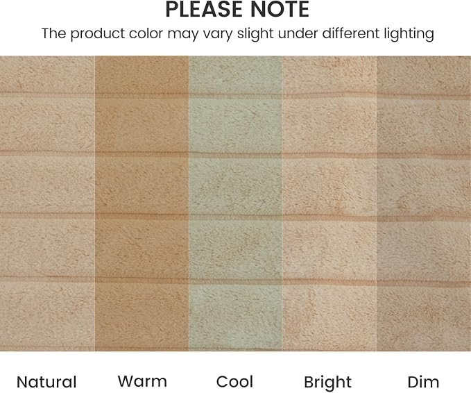 Cozy Bliss Deluxe Sheared Rabbit Faux Fur Throw Blanket, Soft Fuzzy High-Low Sculpted Plush Blanket for Couch, Cozy Home Accent, All Season Use, Khaki 50"x60"