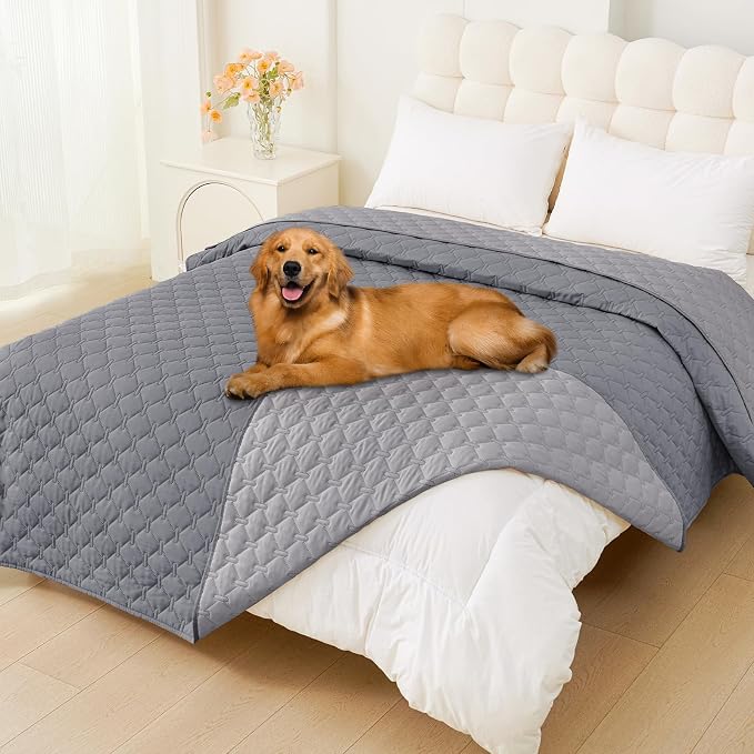 Smiry Waterproof Dog Bed Cover Blanket, Reversible Pet Blanket | Soft Reversible, Washable Leakproof Cats Dogs Couch Cover for Sofa, Couch, Furniture (82x120 Inch)