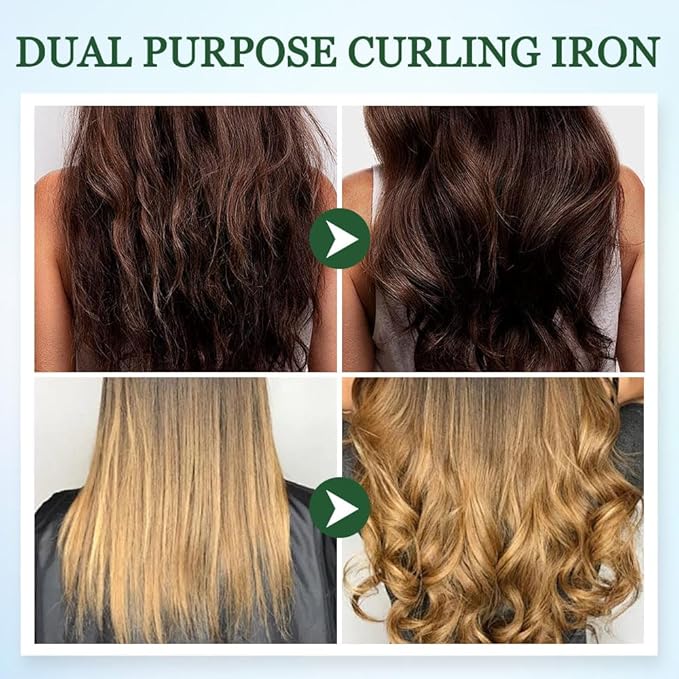 Mini Dual Purpose Curling Iron, 2026 New 2 in 1 Mini Curling Wand & Flat Iron Hair Straightener, Portable Travel Curling Wand for Women Short Hair, Hair Straightener for All Hair Types (Light Purple)