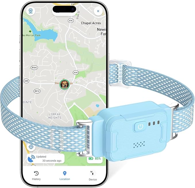AOZOOM Electric Dog Fence,GPS Wireless Virtual Fence Dog Collar,Blue | Smart GPS Dog Collar,GPS Pet Tracker with App-Supported,Adjustable IPX7 Water-Resistant Electric Fence Collar for Outdoor,
