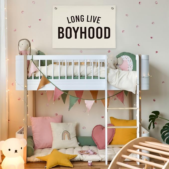 Boy Room Decor,Long Live Boyhood Canvas Banner Nursery Playroom Wall Decor for Boys Bedroom Toddler Decorations Teen Boy Room Decor,Playroom Decor Wall Hanging Flag Canvas Banner 30x20 Inch