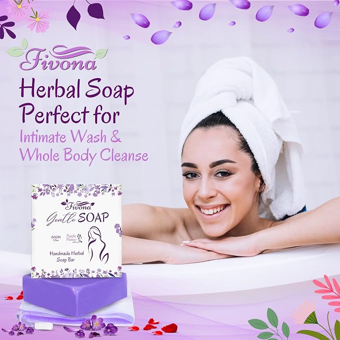 Fivona Yoni Care Kit 4 in 1 - pH Balanced Natural Yoni Oil, Herbal Bar Soap for Feminine V Wash, Detox V Stream Herbs Sunrise, Foldable Sitz Bath Steam Pot