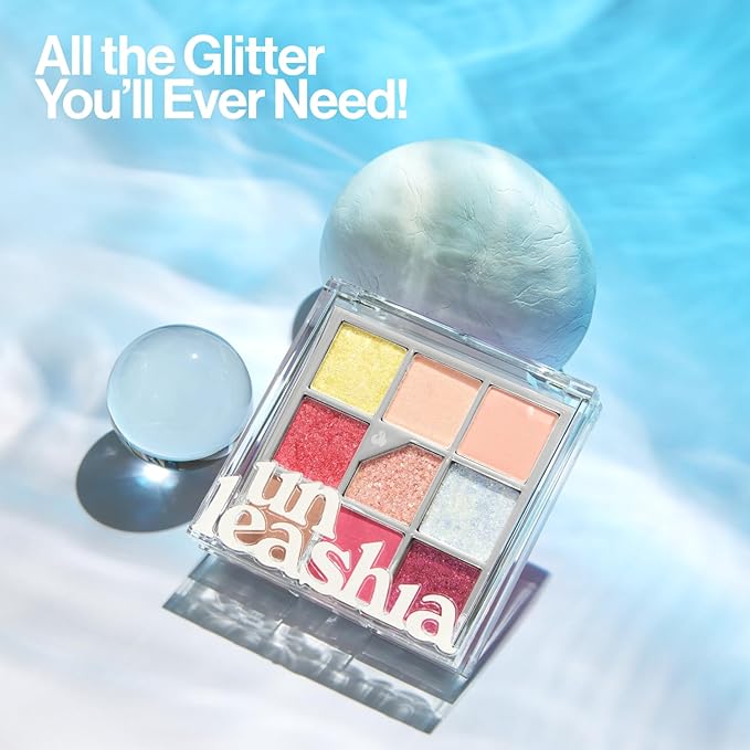 UNLEASHIA Glitterpedia Eye Shadow |Palette|Eye Makeup|Point Makeup Vegan|Cosmetics|Korean Cosmetics|Daily|matte|glitter|shimmer|pearl|daily|party|sparkling… (NO.7 All of Peach Ade)