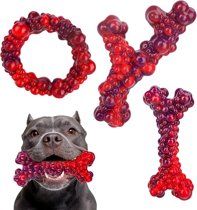 3Pack Bone Indestructible Dog Chew Nylon Toys for Aggressive Chewers