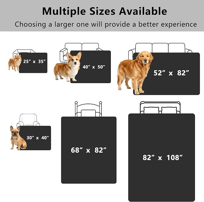 Waterproof Blanket - Reversible Dog Throw as Furniture Protector | Soft Velvet & Flannel, TPU Leak-Proof Liner, Machine Washable, Fits Couch and Bed, 82" x 108", Lightbrown/Darkbrown