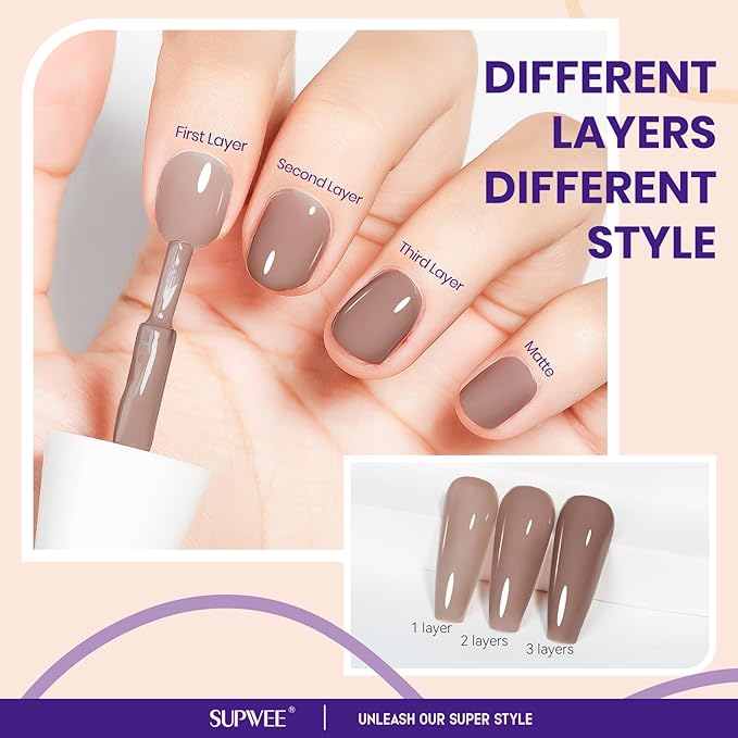 Brown Quick Dry Nail Polish, 16ml Air Fast Dry Regular Nail Polish Lacquer High Glossy Fall Finger Nail Manicure DIY Nail Art Salon Gift for Women Girl