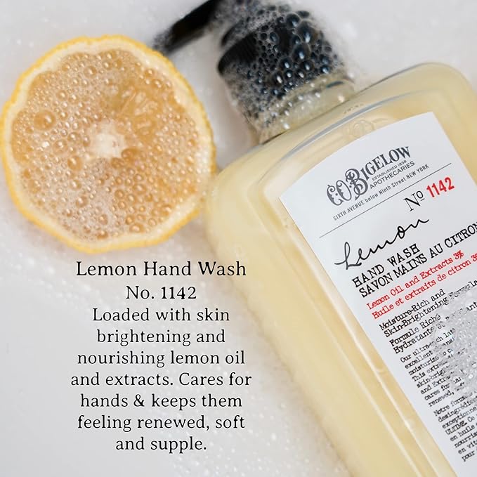 C.O. Bigelow Apothecary Duo Handcare Gift Set, Lemon Hand Soap & Body Lotion, Liquid Hand Wash & Moisturizing Body Lotion, Set of 2, 10 Fl Oz
