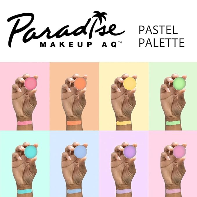 Mehron Makeup Paradise Makeup FX 8 Color Pastel Palette | Magnetic Refillable Body Paint & Face Paint Palette | Professional & Water Activated | Costumes, SFX, Halloween, & Cosplay
