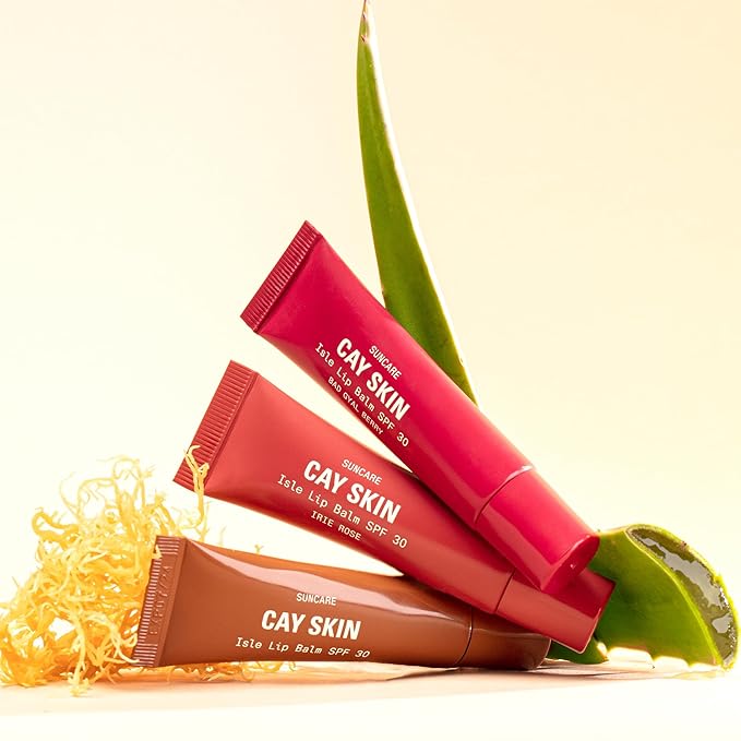 Isle Glow Lip Balm with SPF 30 (Pack of 3) - SPF Lip Balm w/Sea Moss, Aloe Stem Cells, Vitamin E & More - Vegan Lip Balm With Sunscreen - Non-Sticky & Glossy Hydrating Lip Balm for All Skin Tones