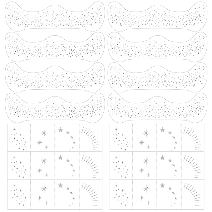 Glitter Freckles, 32 Pcs Sparkle Glitter Freckles Face Tattoo for Women Girls Silver Temporary Face Tattoos Concert Festival Rave Accessories (Silver)