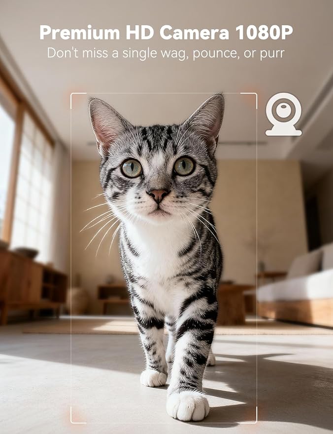 WOPET Automatic Cat Feeder with Camera for Two Cats, 6L Smart Pet Feeder with 1080P HD Video & Night Vision, 5G/2.4G WiFi Cat Dog Feeder, 2-Way Audio, SD Card Storage, Up to 10 Meals per Day