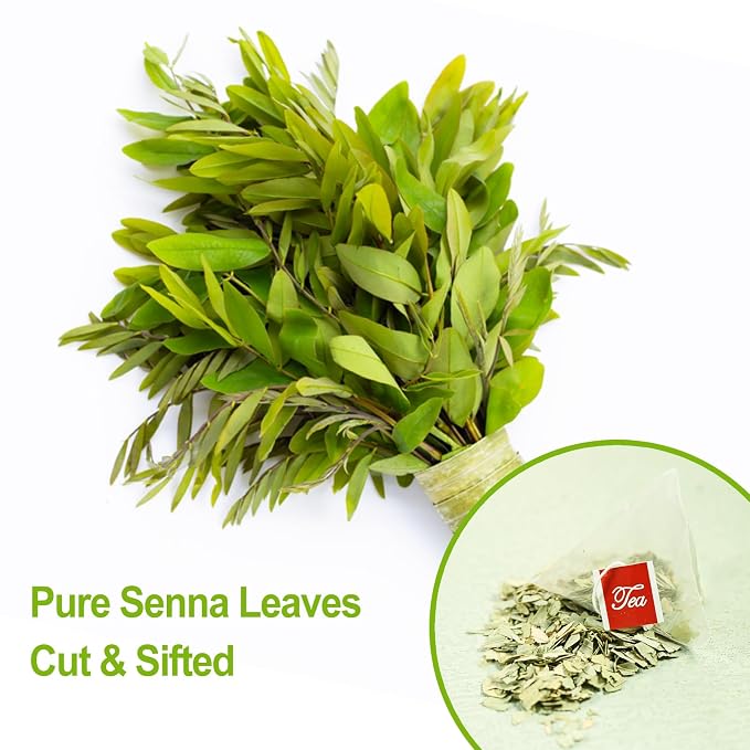 FullChea - Senna Tea, 50 Teabags, 1.5g/bag - Naturally Senna Leaf Tea for Constipation - Non-GMO - Caffeine-free - Support Digestion & Boost Immune System
