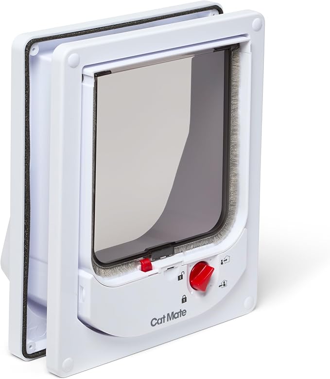 Cat Mate Electromagnetic 4-Way-Locking Cat Flap with 2 Collar Keys - White