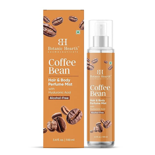Botanic Hearth Coffee Bean Hair Perfume & Body Mist, Long-Lasting Hair Deodorizer & Body Scent for Women & Men, Alcohol-Free Clean Fragrance Hair Spray For Everyday Wear, All Day Freshness, 3.4 Fl Oz