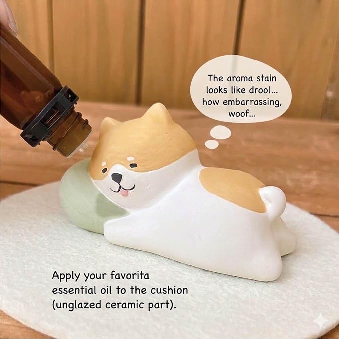 Passive Stone Diffuser, Cute Animal Series Aromatherapy Oil Diffuser for Tabletop Decor (1, Napping Capybara)