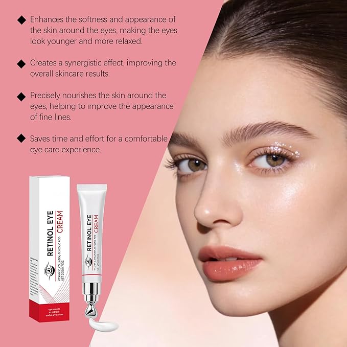 Retinol Eye Cream - Eye Tightening Cream to Reduce Under Eye Bags & Dark Circles, Hydrating Anti-Aging Eye Treatment for Wrinkles and Fine Lines, 0.71 OZ