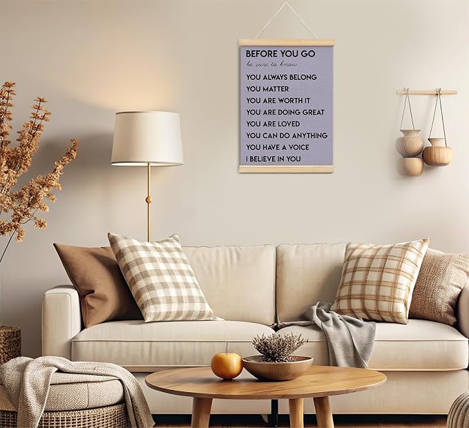 foedor Purple Health Positive Classroom Office Wall Art Decor,12x16 Inch | Affirmations Inspirational Therapist Nurse Wall Art Decor for Kids Teen Girls Room Playroom Wall Decor Wood Posters Framed