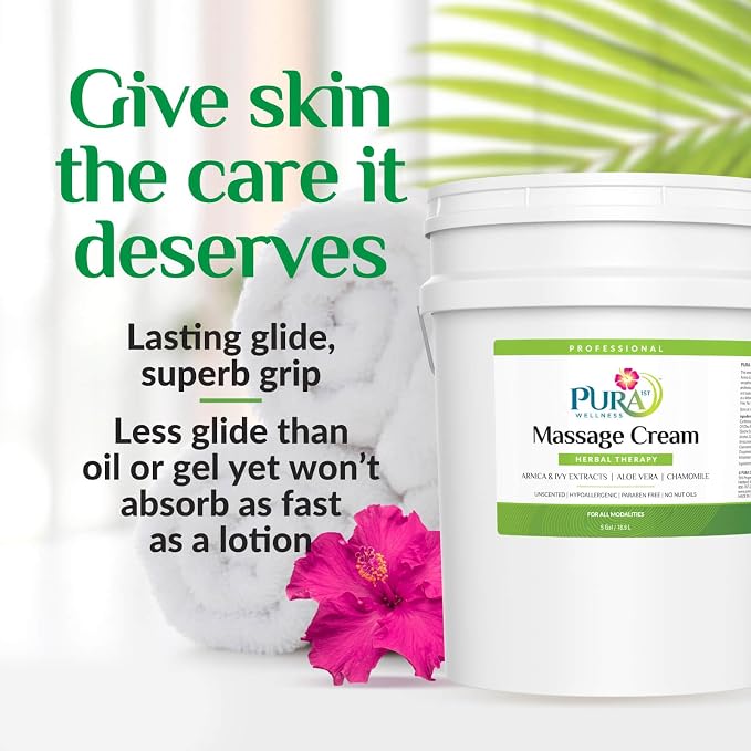 Herbal 5 Gallon Massage Cream, Aloe Vera, Professional, Massage Therapy, Physical Therapy, Deep Tissue, Unscented, Hypoallergenic, Natural Ingredients, Skin Hydrating, Moisturizing