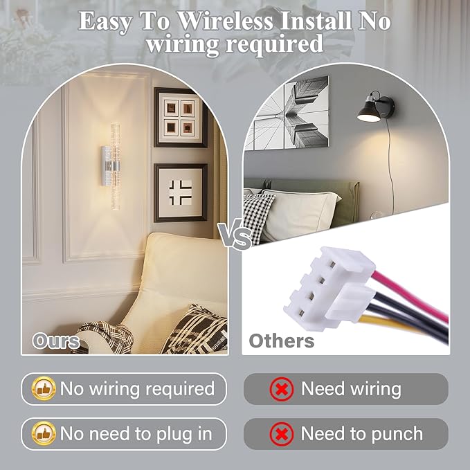 camuucci Battery Operated Wall Sconces Set of 2, Rechargeable Wall Lights | 12000mAh Long-Lasting Battery,Dimmable Cordless Sconce,No Wiring Needed for Bedroom,Living Room,Silver,15.3-Inch