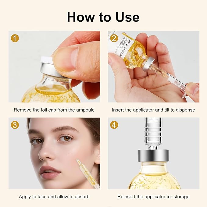 Silk peptide serum for face Deep Collagen Silk Peptide Intensive Lifting Serum ampoule，korean skin care Anti Aging Serum for Face Tightening, Smoothing, Hydrating,1.69 fl oz