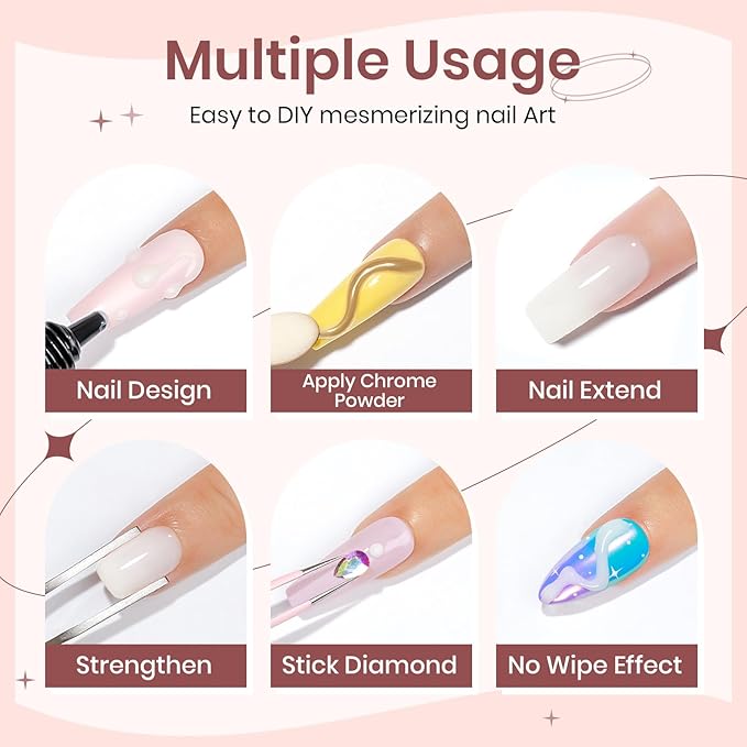 White Sculpting Gel for 3D Nail Art - 30g No Wipe Molding Gel for Charms, Rhinestone Decoration and Carving Designs