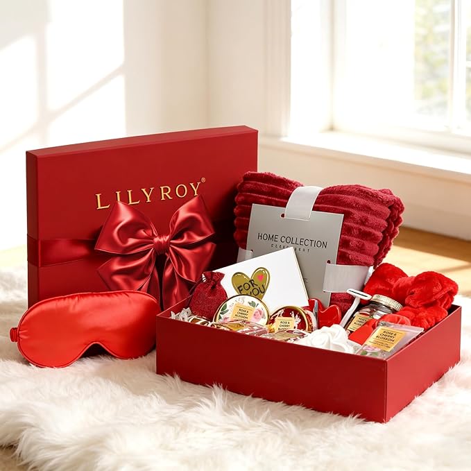 Mothers Day Gifts for Mom, Gifts for Women - 23Pcs Rose Red Gift Box Set Bath and Body Skin Care Gift Set, Spa Gift Set, Beauty Care Kit | Perfect Gift for Birthday, Valentines Day, Christmas Gift