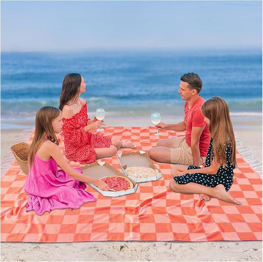 Antfuny Turkish Beach Towels Jumbo Extra Large Oversized Giant Huge Thin Sandproof Compact No Sand Packable Outdoor Picnic Camping Gears Yard Yoga Towel Coral