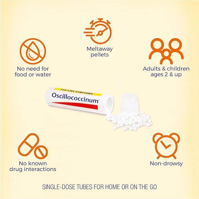 Boiron Oscillococcinum for Relief from Flu-Like Symptoms of Body Aches, Headache, Fever, Chills, and Fatigue - (Pack of 4)
