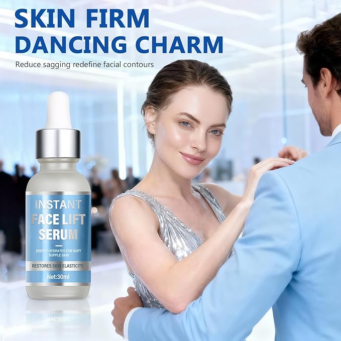 Instant Face Lift Serum - Advanced Firming & Skin Tightening Treatment for Face & Neck - Visibly Smooths Fine Lines, Wrinkles & Sagging Skin - Fast-Absorbing, Non-Greasy Formula - 1 Fl Oz