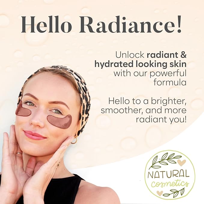 BLOOMORA Caffeine Under Eye Patches (30 Pairs) - Dark Circles & Puffiness Care - Hydrating Caffeine Eye Mask