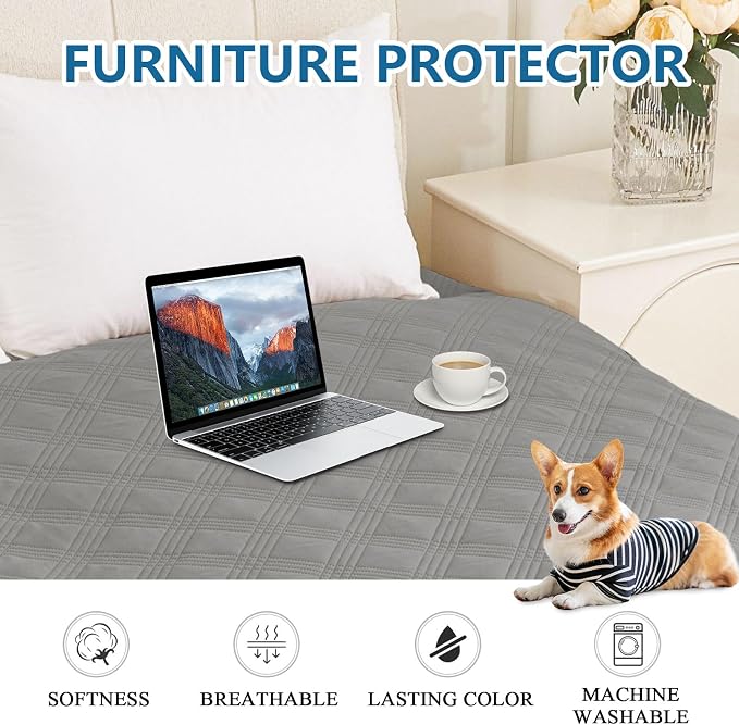 Waterproof Reversible Dog Blanket, Soft Couch Cover for Dogs Washable | Dual-Sided Waterproof Pet Bed Blanket, Resist Stains Spills & Pet Hair, Practical Furniture Protector For Pets, Size 40"x80"