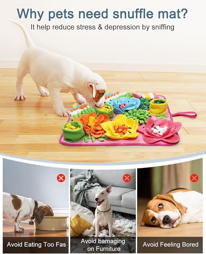 Snuffle Mat for Dogs, 20in Felt Wool for Medium/Large Pets, Dog Puzzle
