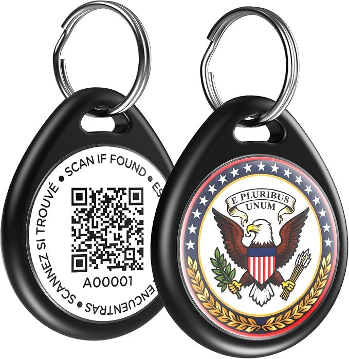 QR Code Dog Tags Personalized for Pets, Real-time Alerts, Eagle