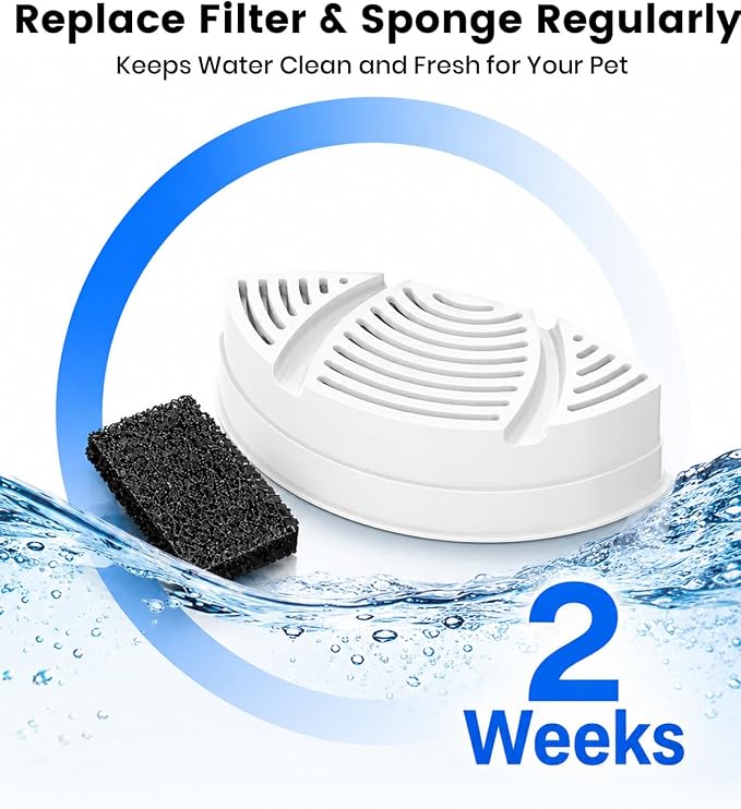 Official Replacement Filters for Pet Water Fountain | 15 Pack Replacement Filters - Self-Designed Filtration System - Easy Filter Changes - Compatible with SohoTeco Fountains