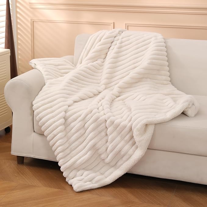 PuTian Waterproof Dog Blanket for Couch, 25"x35", Off White | Blocks Urine, Stains and Pet Hair to Guard Furniture, Perfect For Dogs & Cats On Couch, Bed, Car And Travel