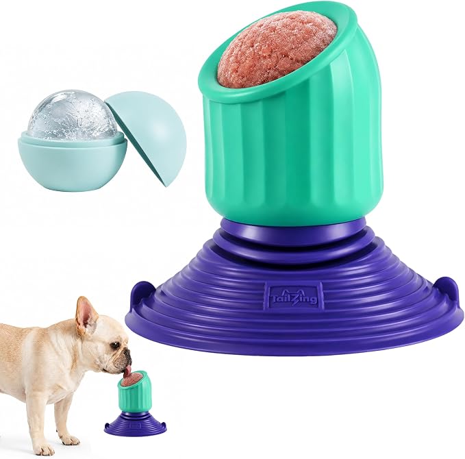 Freezable Dog Licking Toy Set with Suction Cup & Silicone Treat Mold