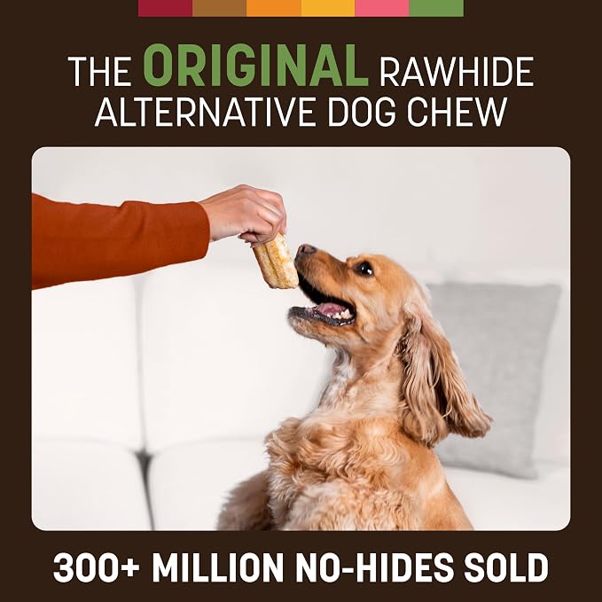 Earth Animal No Hide Dog Chews - Rawhide Free Small Rolls 6 Count Pork | Small Rolls Pork Flavored Natural Rawhide Free Long Lasting Dog Chews - Pet Treats for Small Dogs