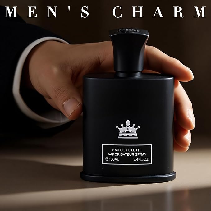 AFLUXE King-D Black Long-Lasting Cologne for Men | Lemon, Violet Leaves, & Sandalwood Scent | Eau de Toilette 100ml Spray | Day to Night Fragrance