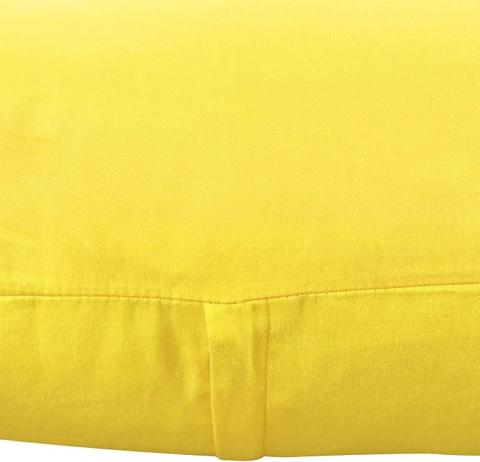 4-Pack 100% Cotton Comfortable Solid Decorative Throw Pillow Case,Thmyo Square Cushion Cover Pillowcase Sublimation Blank Pillow Covers DIY Throw Pillowcase for Sofa(20x20 inch/ 50x50cm,Lemon Yellow)
