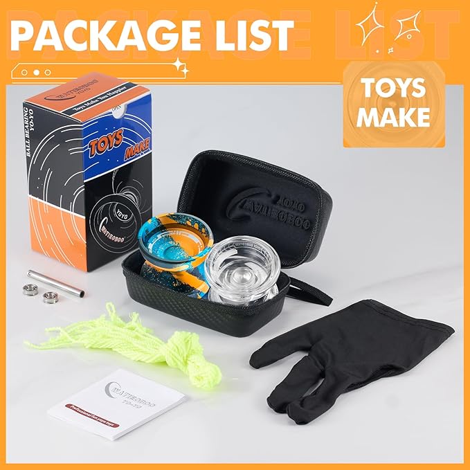 WATIEOBOO Yo-Yo 2-Piece Set P02 Crystal yo yo and M18 Camouflage Metal yo-yo, Suitable for Professional yoyo Players and Yoyo Beginners, with a Free yoyo Accessories Gift Bag