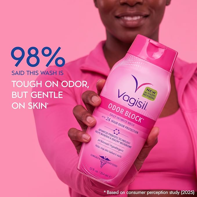 Vagisil Feminine Wash for Intimate Area Hygiene, Odor Block, Gynecologist Tested, Hypoallergenic, 12 oz, (Pack of 1)