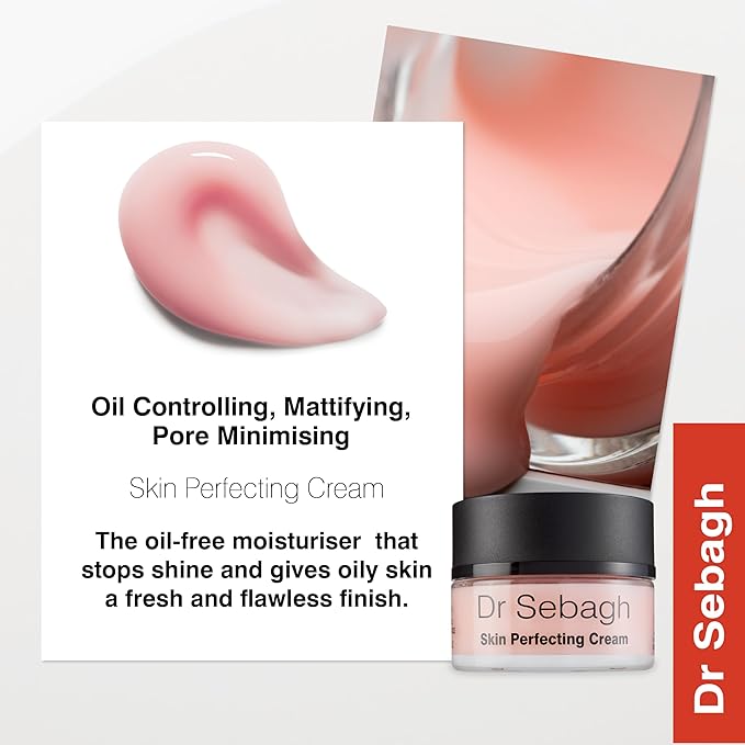 Dr Sebagh Skin Perfecting Cream (1.7 fl oz) - Lightweight Water-Based Moisturizer for Oily Skin - Non Comedogenic Face Moisturizer - Mattifying Hydrating Face Cream with Vitamin B5 & Glycerin