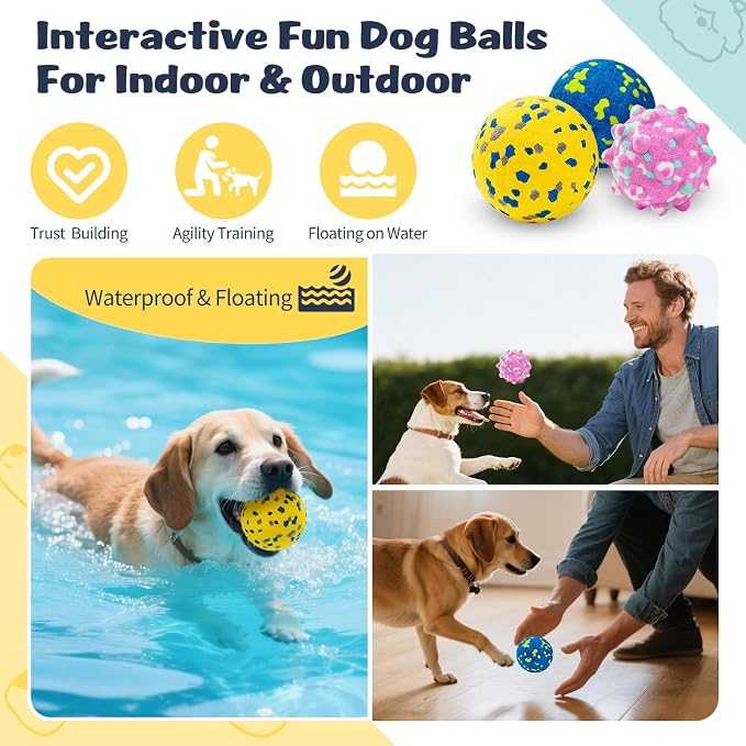 HIPPIH Dog Balls Tennis Balls, Dog Chew Toys for Aggressive Chewers ETPU