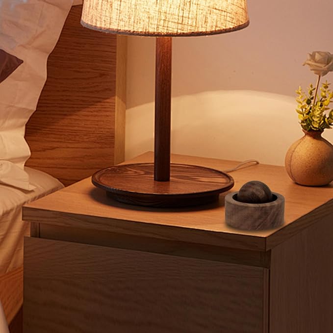 2Pcs Wooden Essential Oil Diffuser - Round Ball Aromatherapy Diffuser Made from Natural Walnut and Beech Wood for Home, Office, Car, Yoga | Long-Lasting Scent, Eco-Friendly (Walnut Wood)