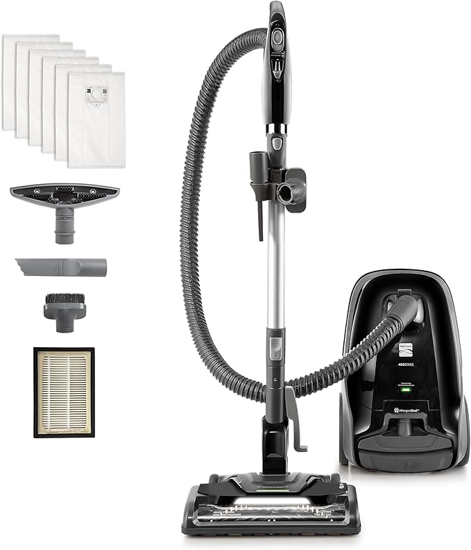 Kenmore 400 Series Bagged Canister Vacuum with Hair Eliminator Brushroll | Pet Friendly, Lightweight, 2-Motor Design, HEPA Filter, LED Headlight and Auto Cord Rewind - BC3006