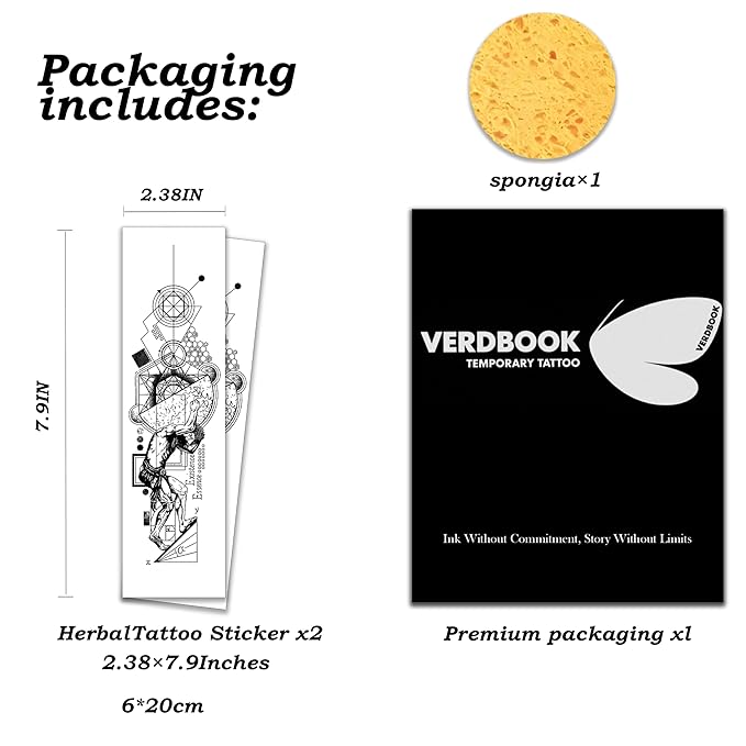 Waterproof Temporary Tattoos: 2-Sheet Tattoo Kit with Realistic Body Stickers, Semi-Permanent Tattoos for Adults Lasting 7-15 Days – Safe for Men & Women, Ironwood Vein